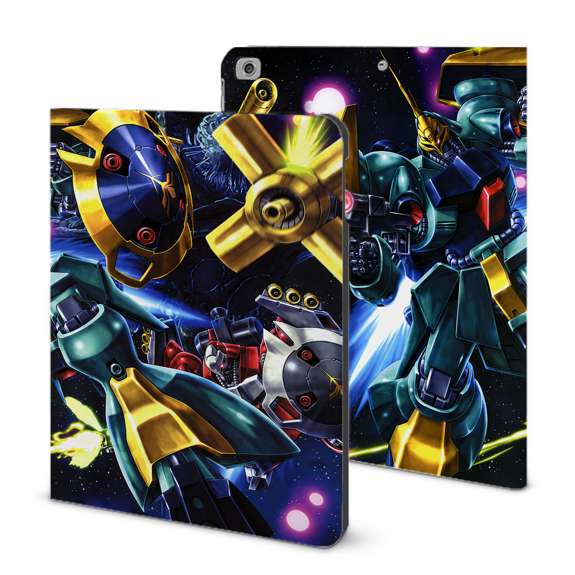 （画像用） 機動戦士ガンダム Mobile Suit Gundam IPad ケース ブック型 PUレザー TPU 耐衝撃 軽量 薄型 ペン収納なし 全面保護 IPad 各モデル対応
